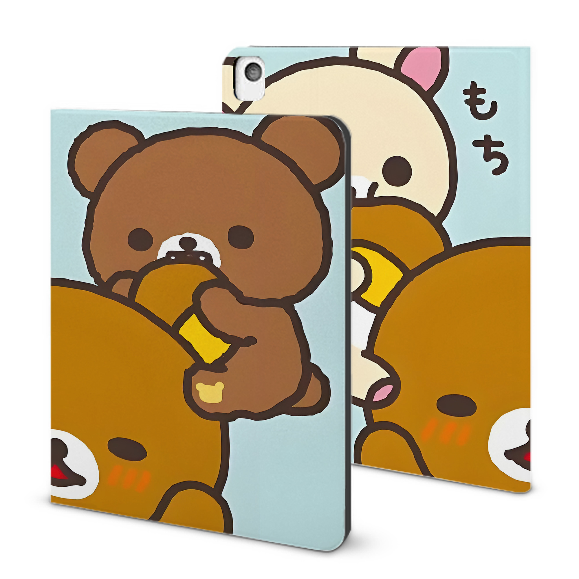 （画像用） リラックマ リラックマ キイロイトリ Rilakkuma Korilakkuma Kiiroitori IPadケース ペンホルダー付き ブックスタイルデザイン